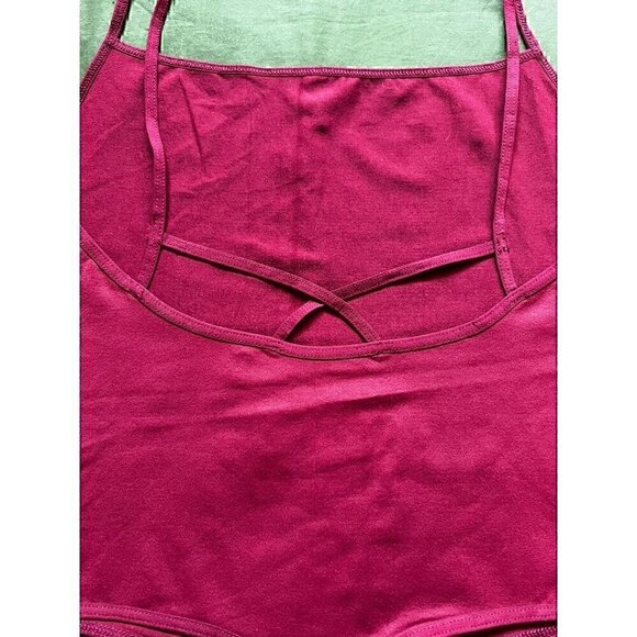 FREE PEOPLE BASIC THONG BODYSUIT IN BURGEND, LARGE - Picture 4 of 6